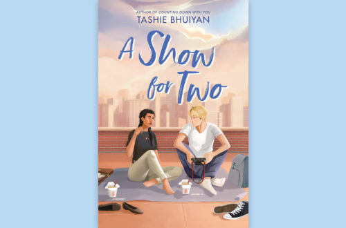 Book cover for A Show for Two by Tashie Bhuiyan set against a light blue background.