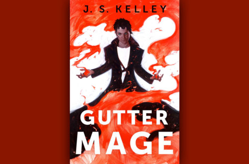Book cover for Gutter Mage by J. S. Kelley set against a dark red background.