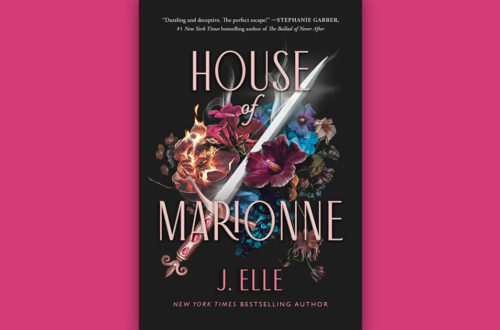 Book cover for House of Marionne by J. Elle set against a pink background.