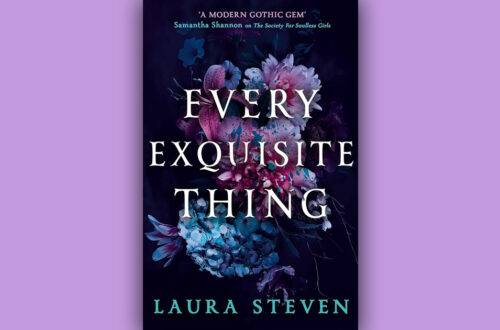 Book cover for Every Exquisite Thing by Laura Steven against a lilac background.
