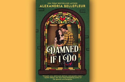 Book cover for Damned If I Do by Alexandria Bellefleur against a bright yellow background.